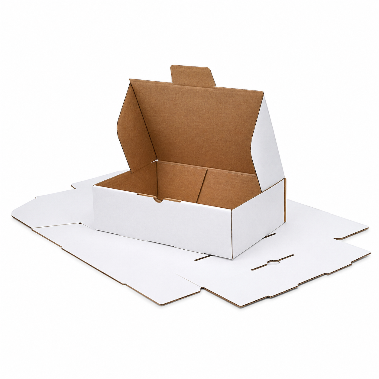 200 x 130 x 60mm Die cut White Mailing Box B539 (Cubic 500g)