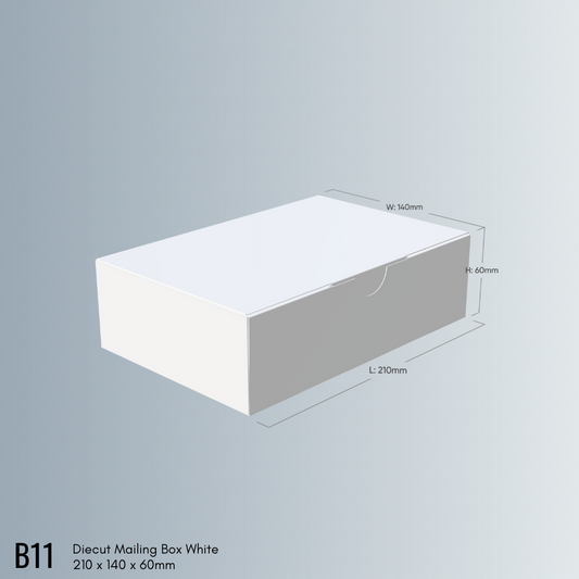 210 x 140 x 60mm Diecut White Mailing Box B11