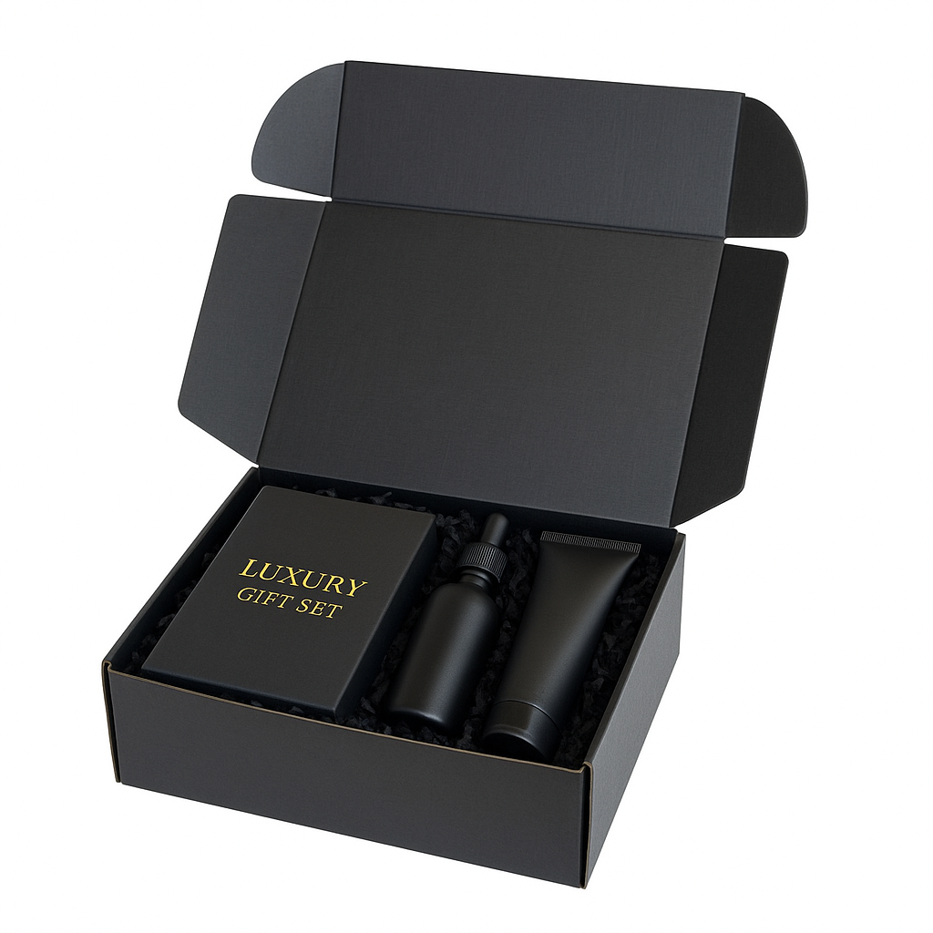 240 x 150 x 60mm Premium Tuck Full Black Mailing Box B194