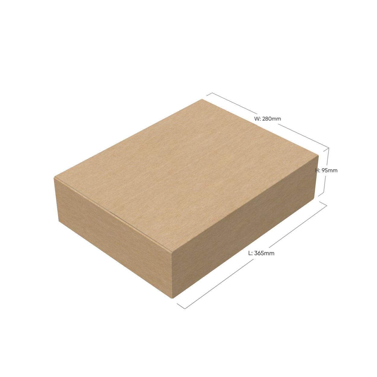 365 x 280 x 95mm Brown Shipping Carton B907