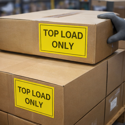 Top Load Only Labels 100 x 150mm Yellow Sticker 2500pcs