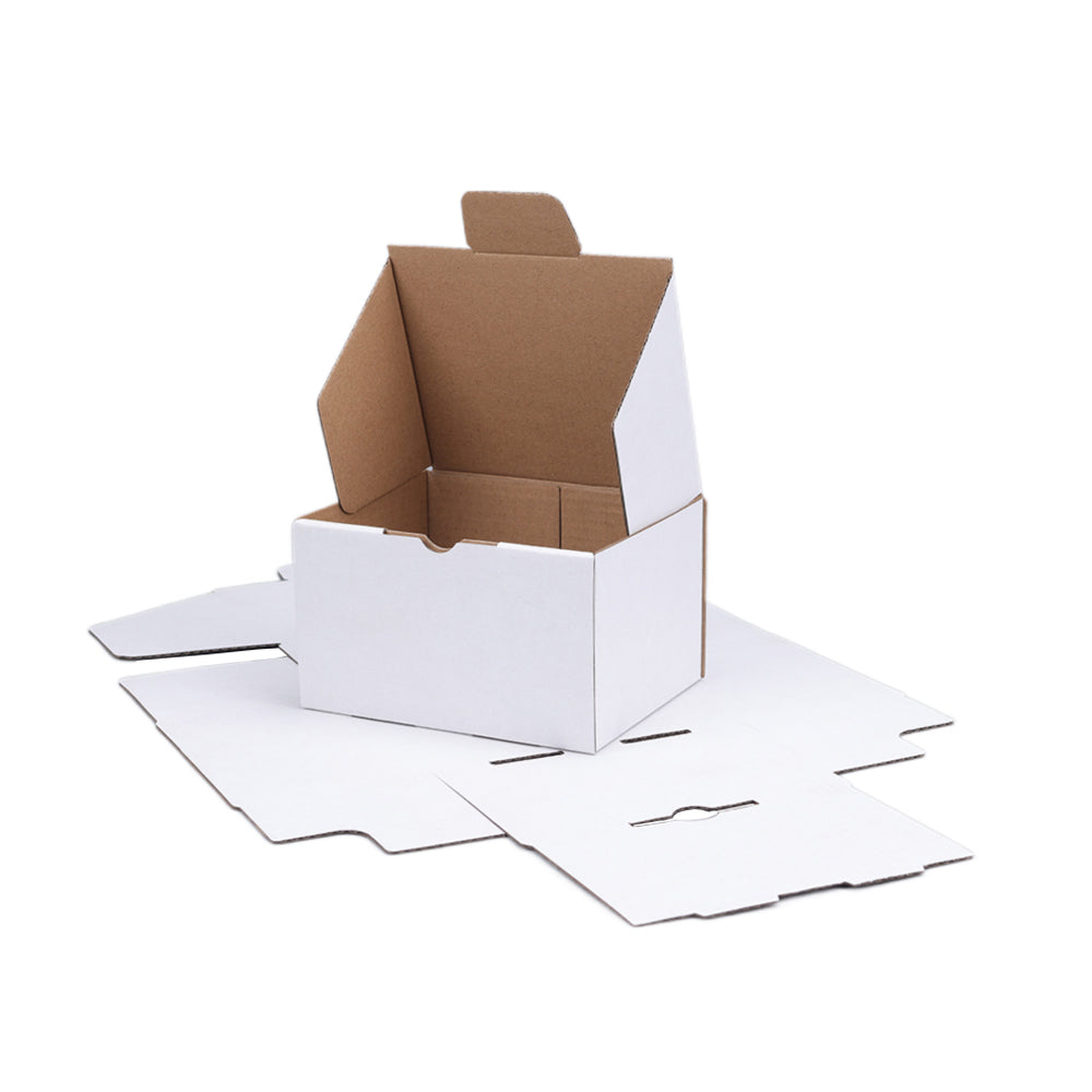 Mailing Box 125 x 100 x 75mm Die cut White B44