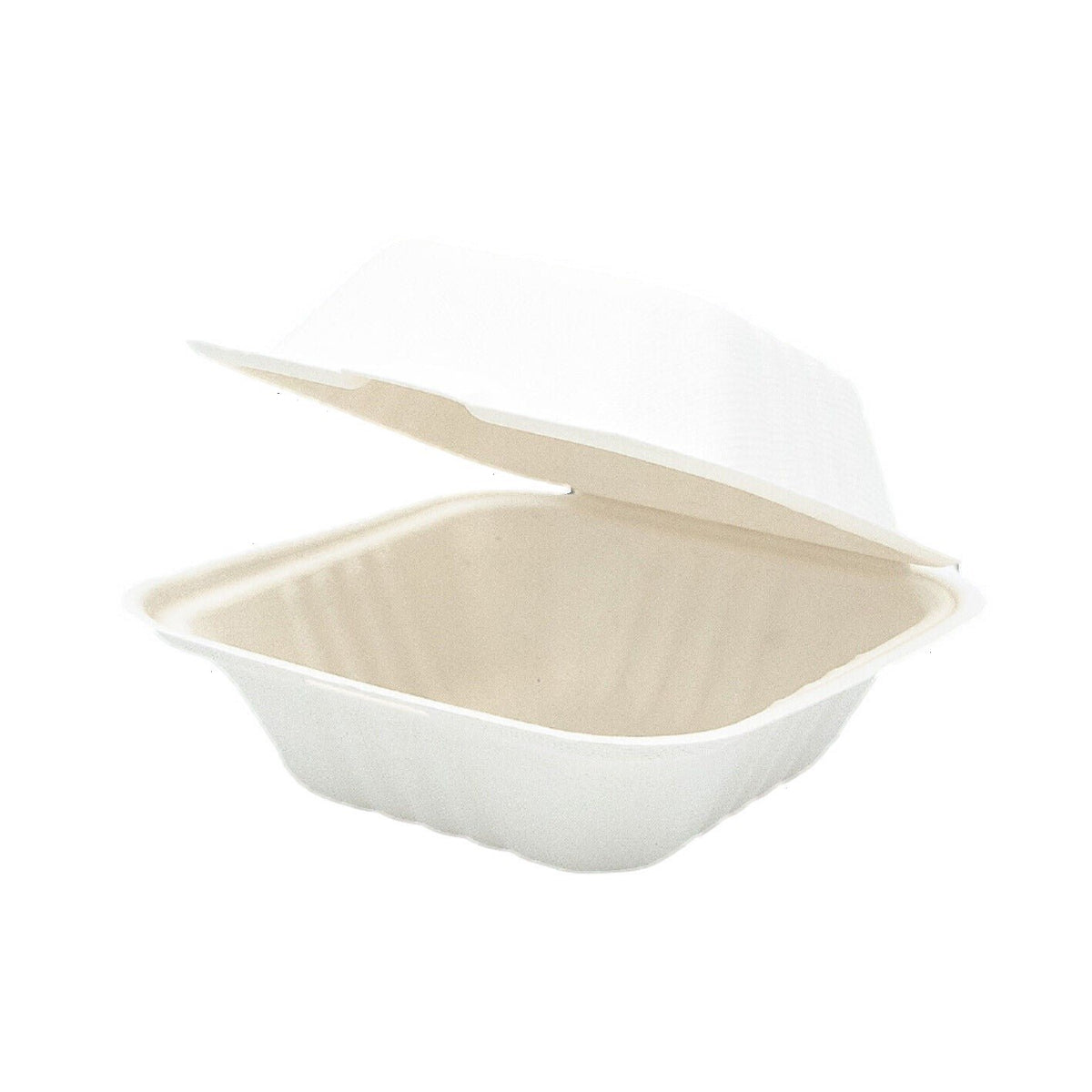 6 x 6 x 3 Sugarcane Clamshell Compostable Takeaway Food Containers 663 - photo 2