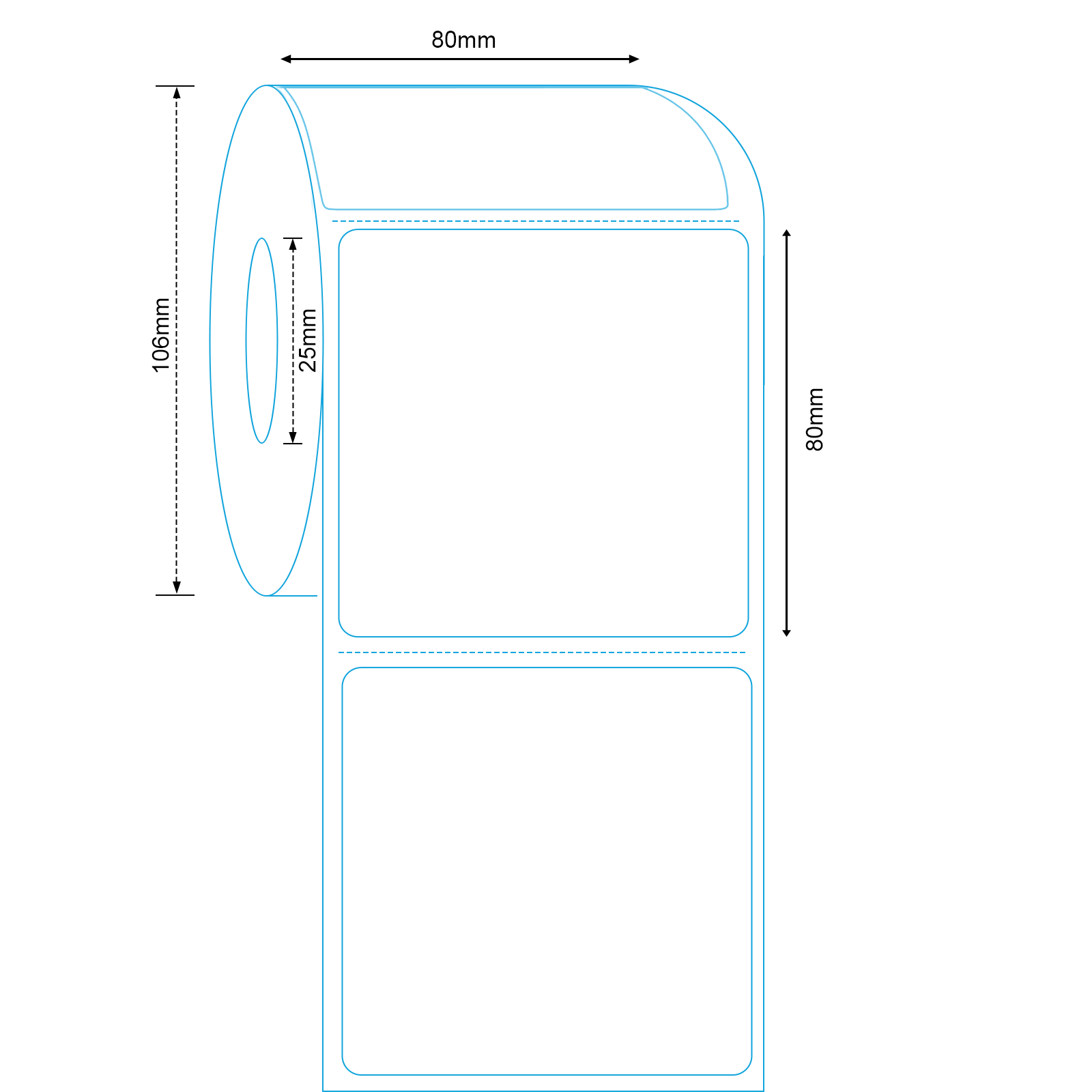 80x80mm Thermal Paper Cash Register Receipt Roll x50