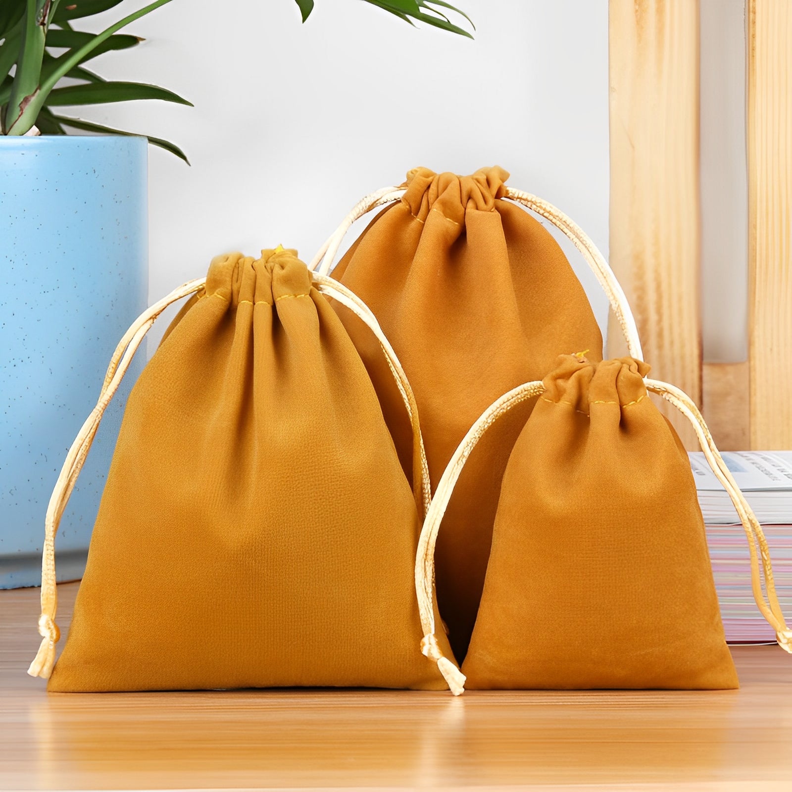 Velvet Bag 120 x 150mm Khaki M308 x 200pcs