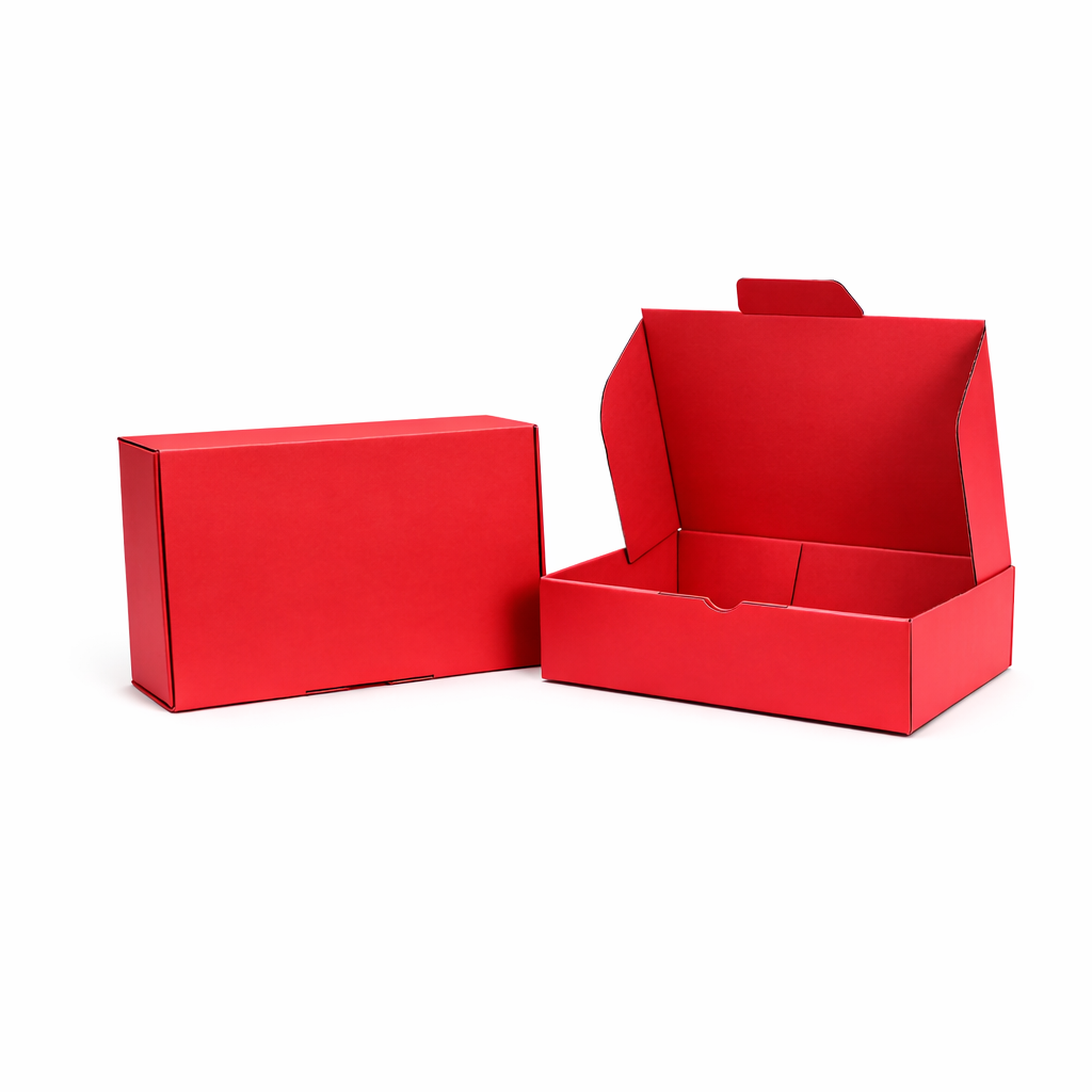 310 x 230 x 105mm A4 Die cut Red Mailing Box B61