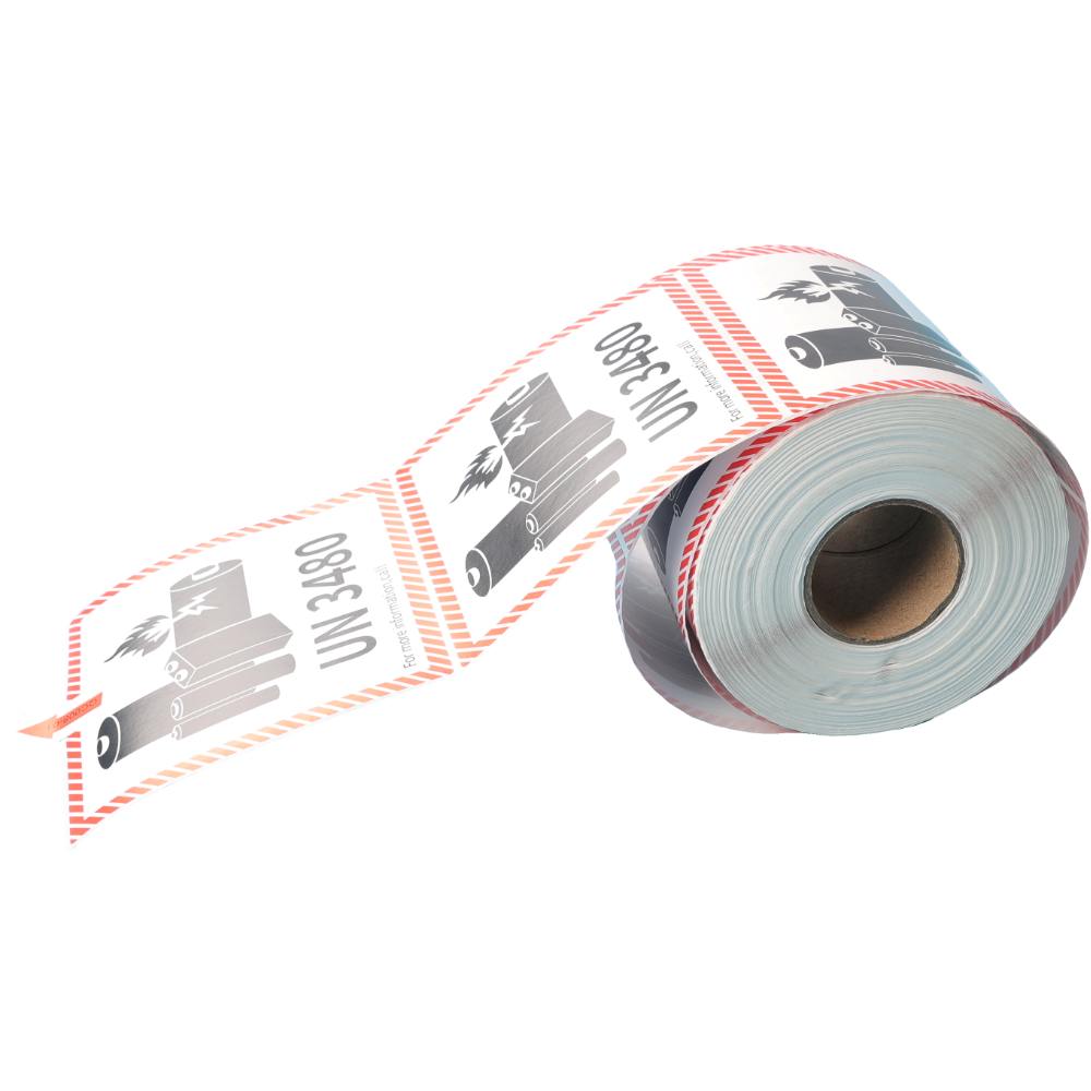 100x100mm Lithium Battery Mark Label UN 3480, Roll of 500