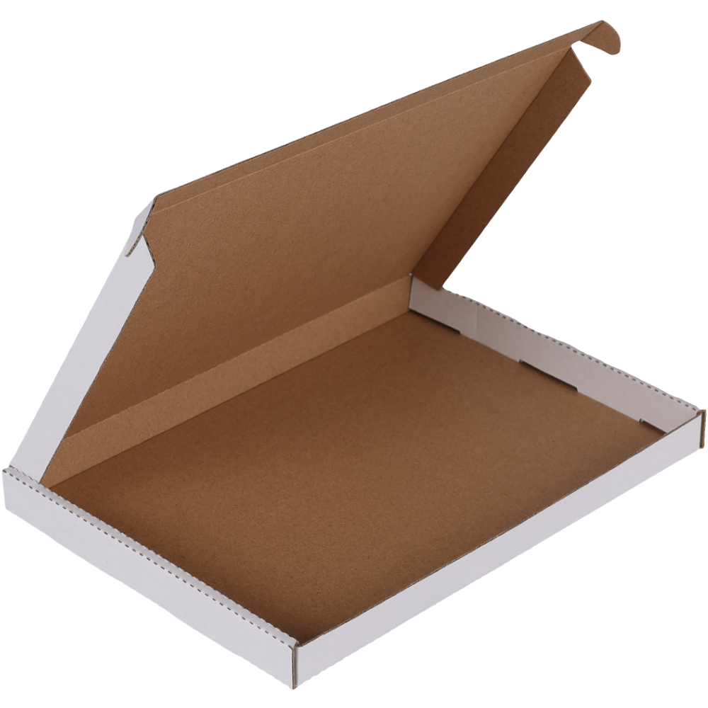 310 x 230 x 16mm A4 Tuck Front Superflat White Mailing Box B37