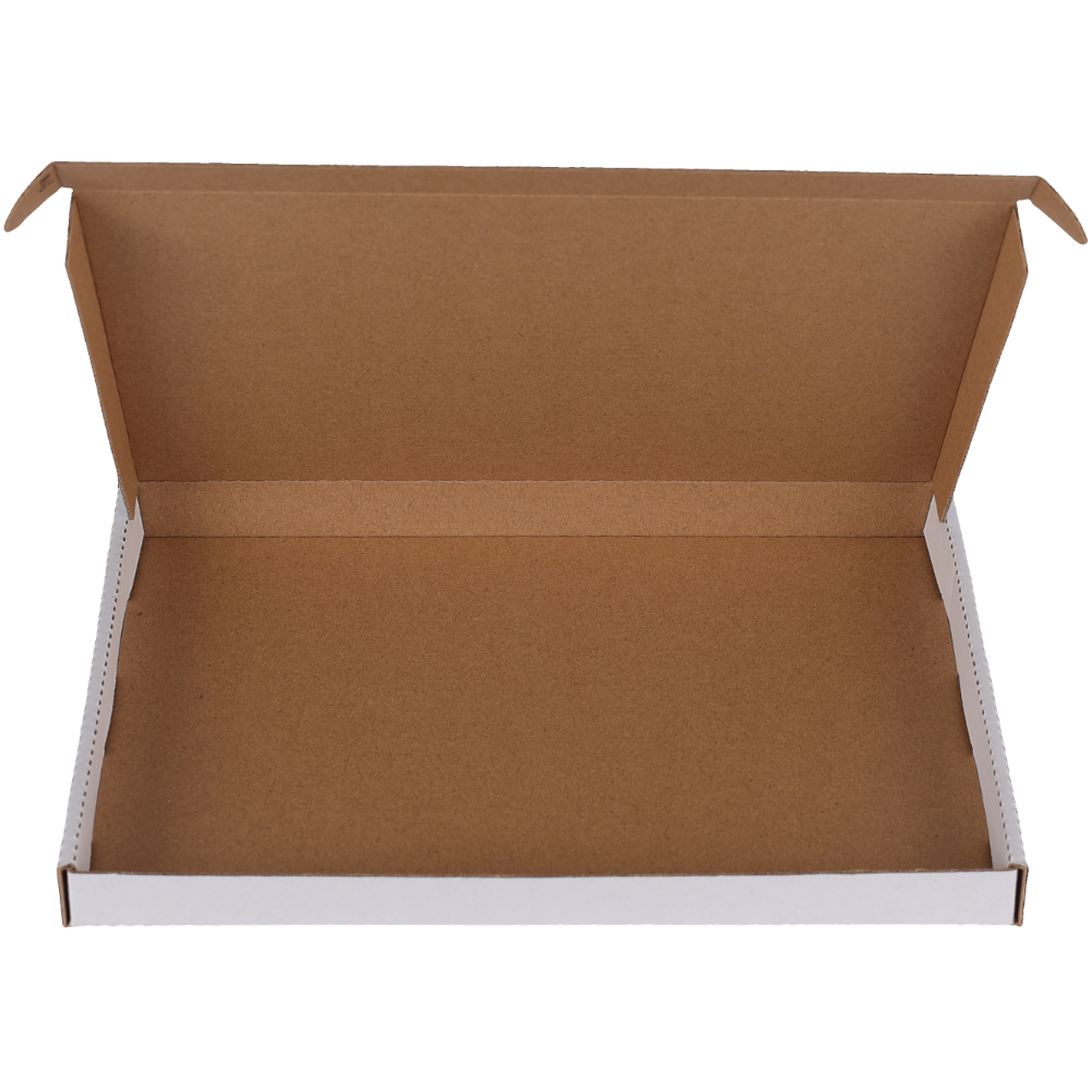 310 x 230 x 16mm A4 Tuck Front Superflat White Mailing Box B37