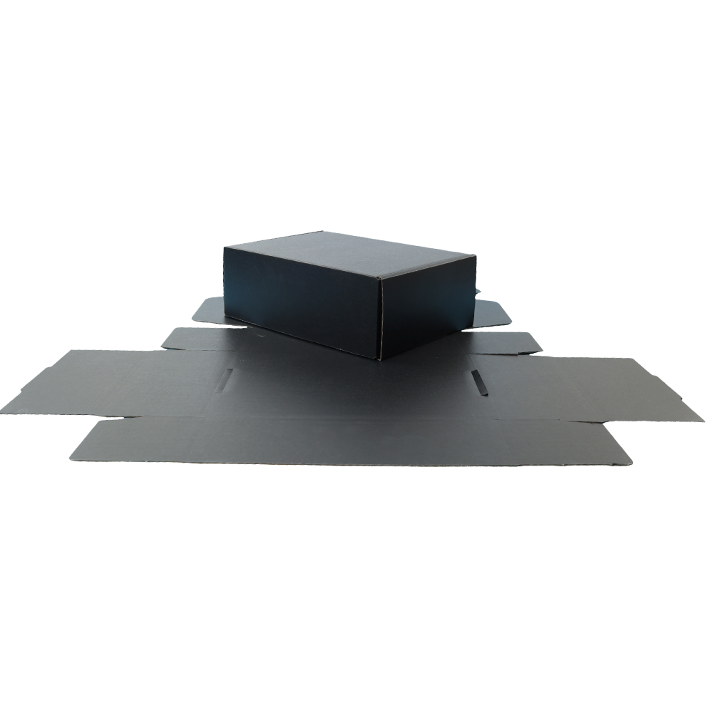 220 x 160 x 77mm A5 Premium Tuck Full Black Mailing Box B195
