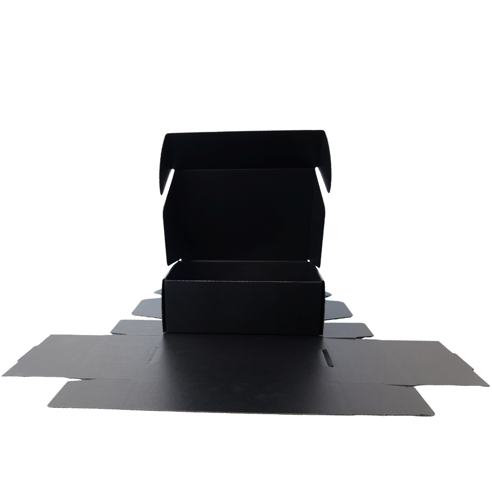 220 x 160 x 77mm A5 Premium Tuck Full Black Mailing Box B195