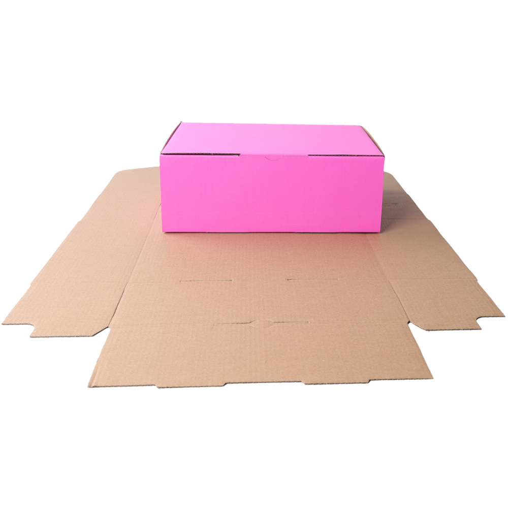 240 x 125 x 75mm Die cut Hot Pink Mailing Box B73