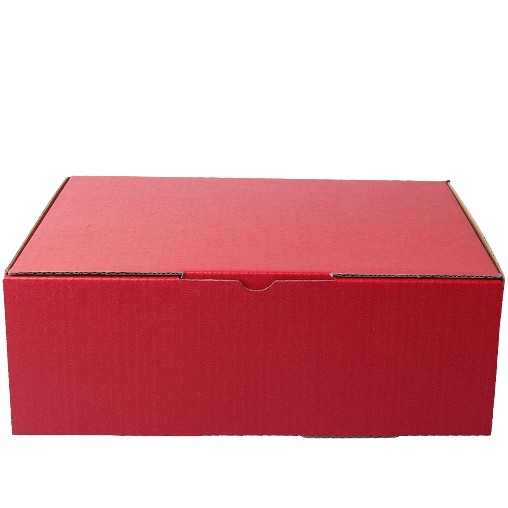 220 x 160 x 77mm A5 Die cut Red Postal Box B57