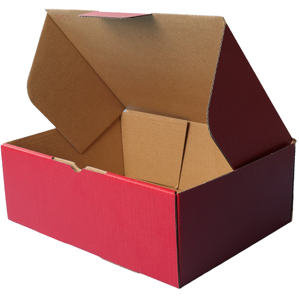 220 x 160 x 77mm A5 Die cut Red Postal Box B57