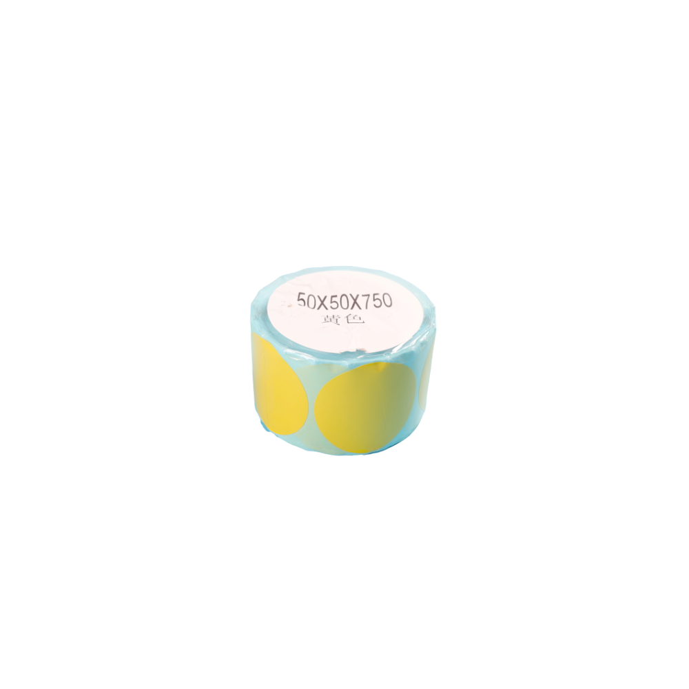 Direct Thermal Label 50 x 50mm 750 Yellow Labels per Roll A259 x 16 Rolls