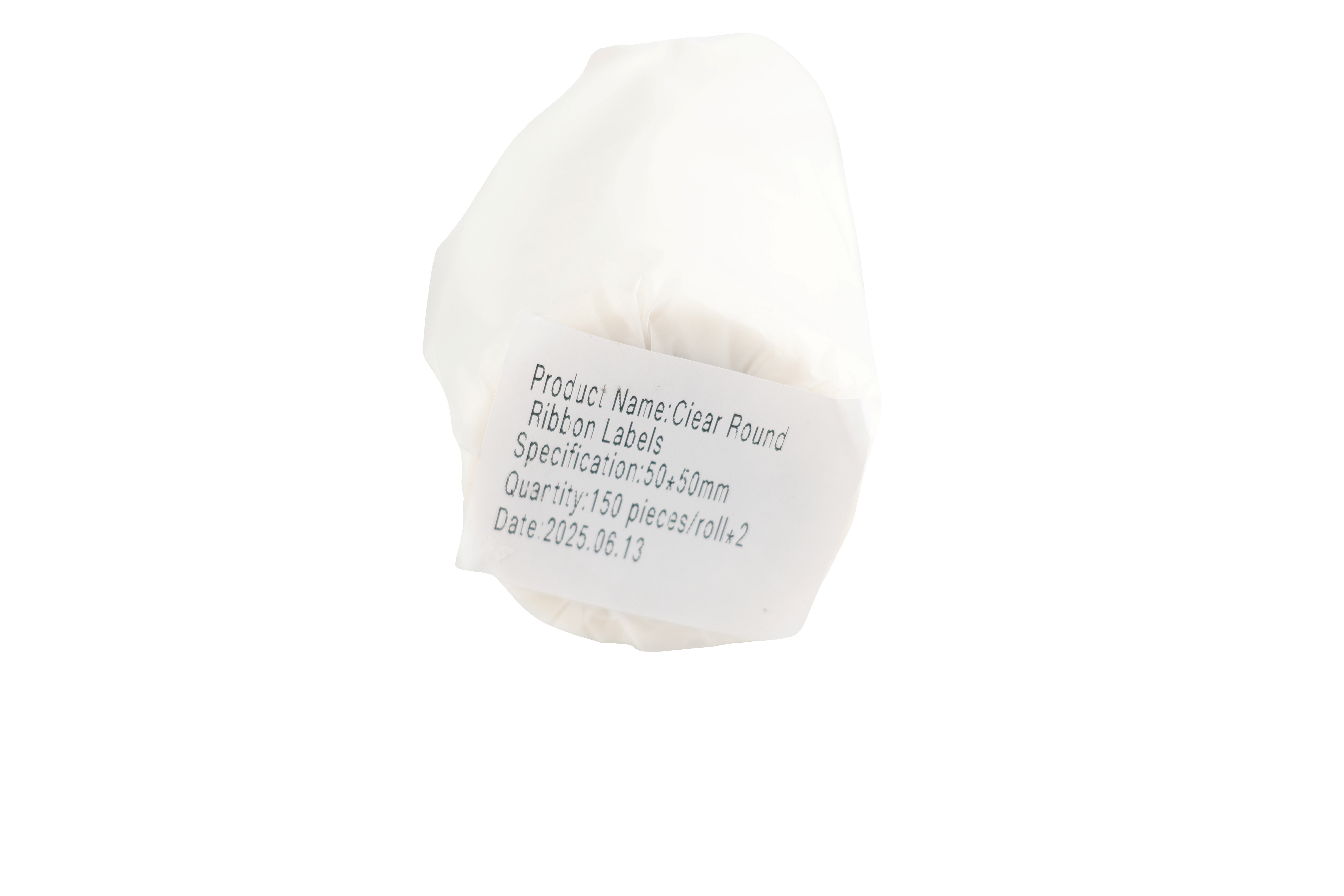 150pcs Clear Round Ribbon Label 50x50mm A244