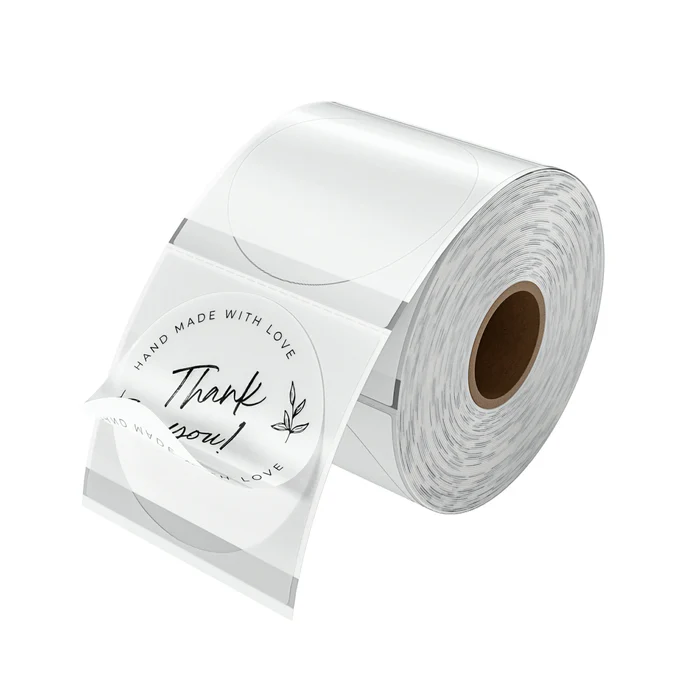 500pcs Clear Round Thermal Sticker Label 50x50mm A253
