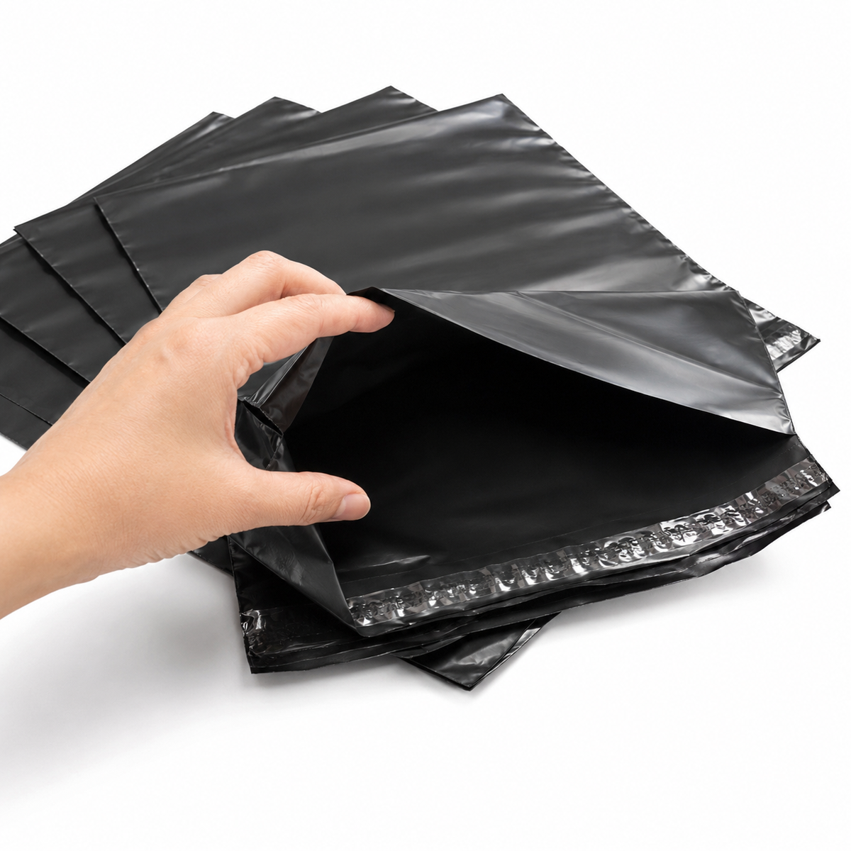Black Poly Mailing Satchel #03 310 x 405mm 60 Micron