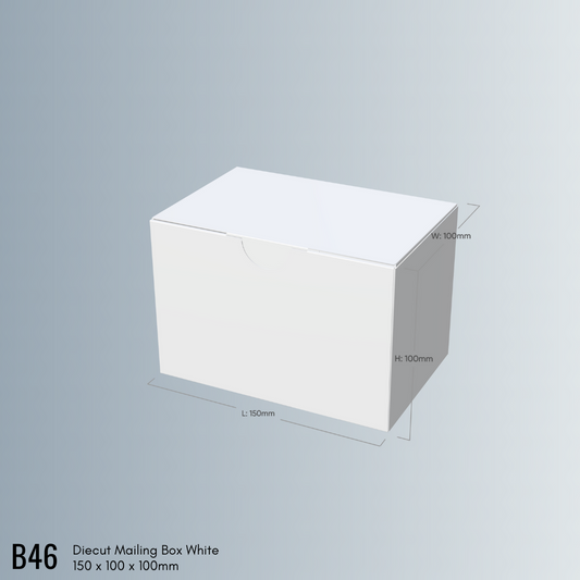 Mailing Box 150 x 100 x 100mm Diecut White B46
