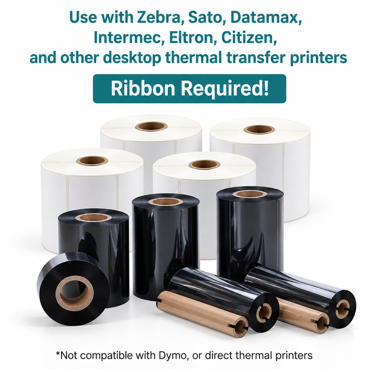 Industrial 4" x 6" 100x150mm Thermal Transfer Shipping Labels x4000