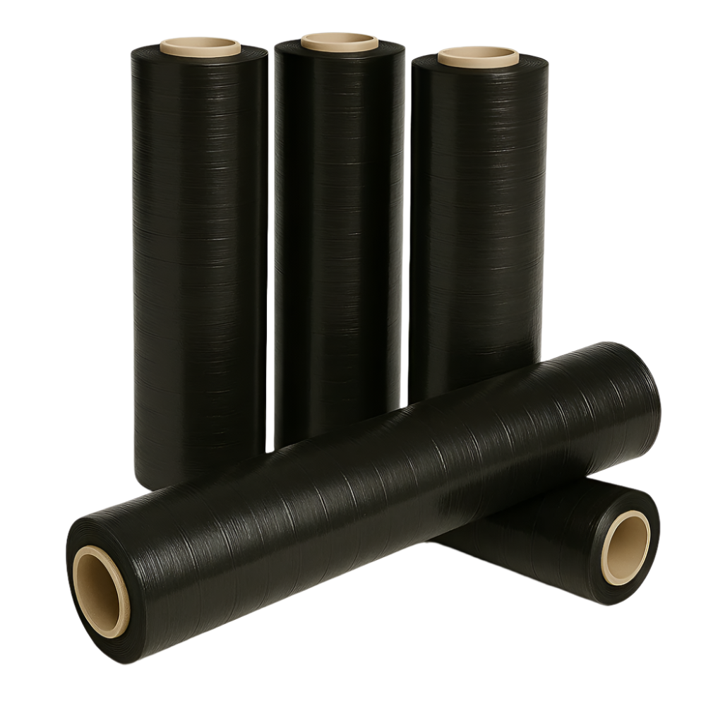 Wholesale Black Hand Stretch Film for Pallet Wrapping 25U