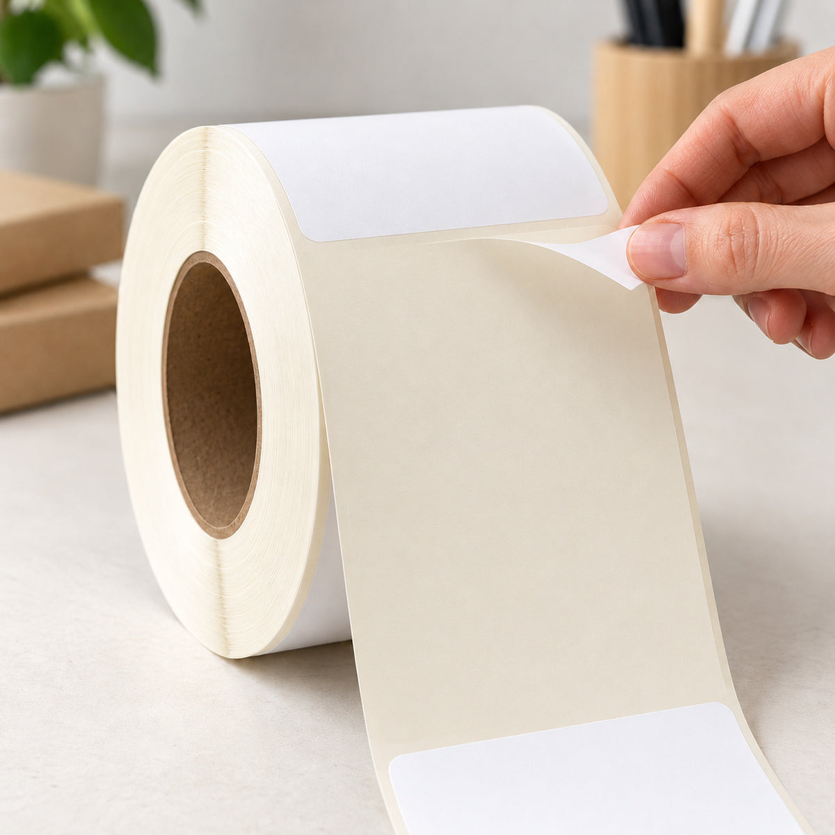 Direct Thermal Label 100 x 150mm 76mm 3" core 1,000 Labels/Roll - peel scene