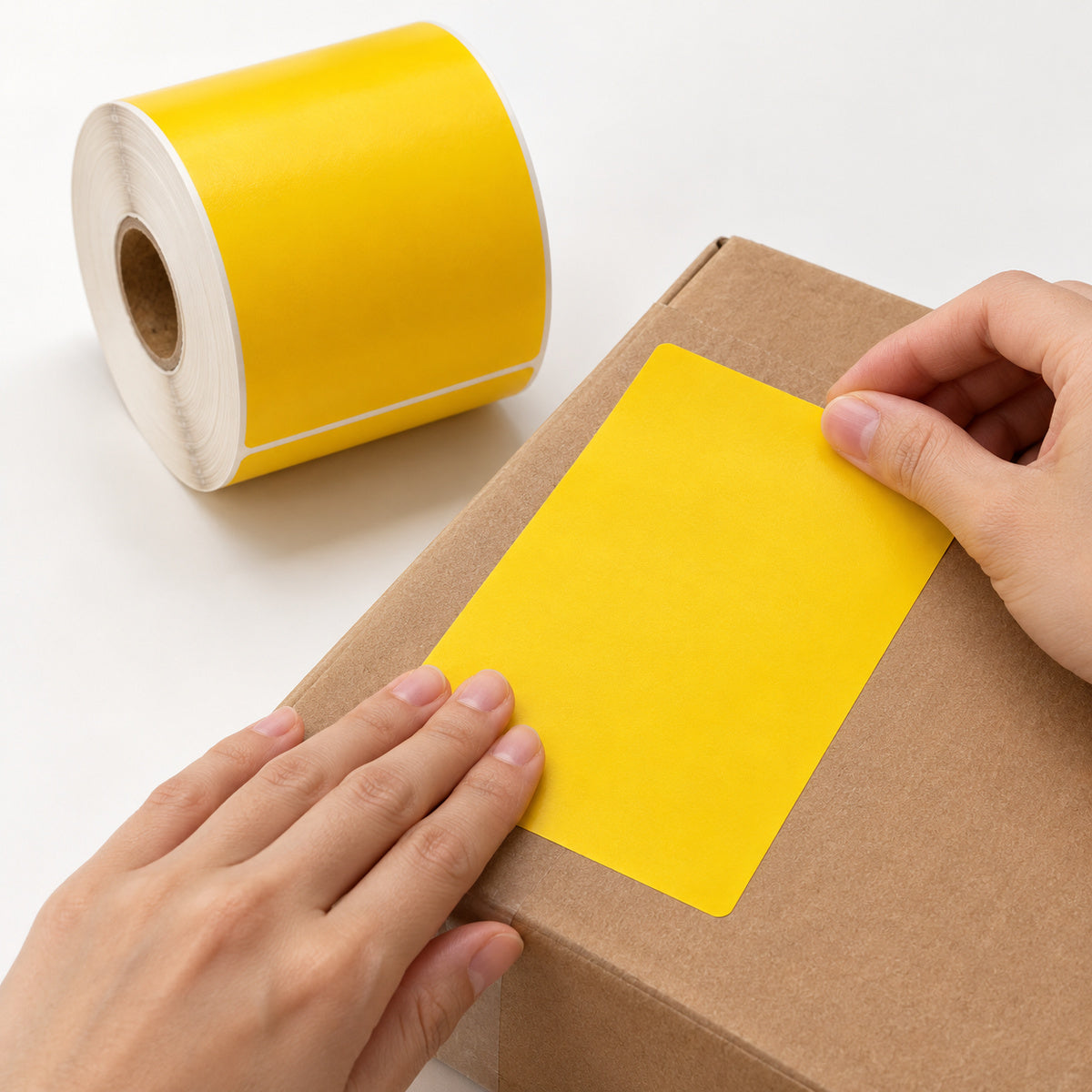 Yellow Direct Thermal Shipping Labels 100 x 150mm 3500 Labels - application scene