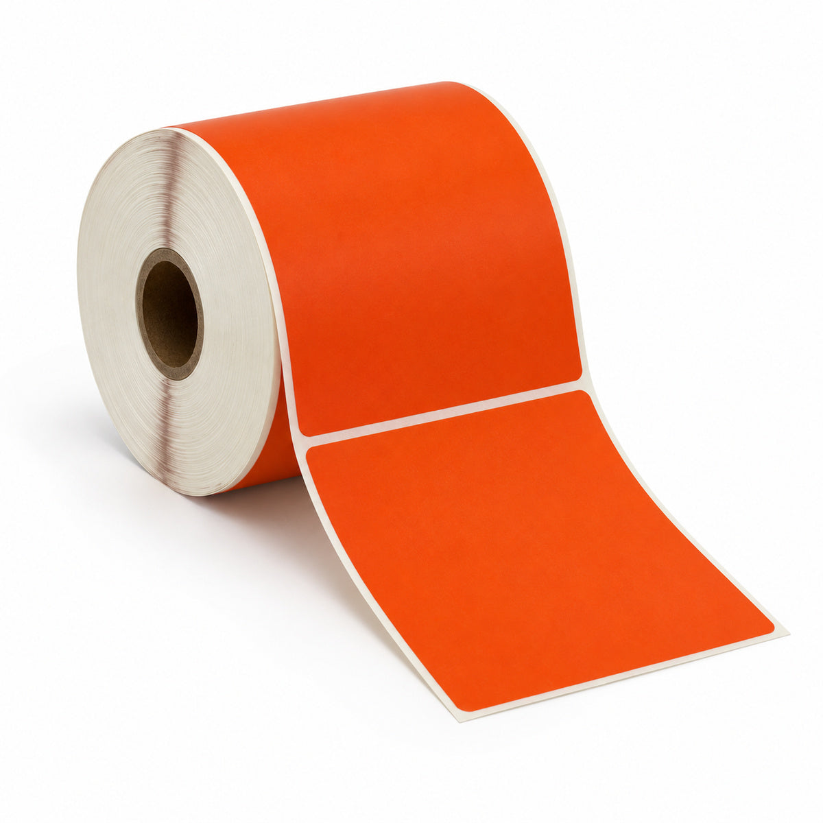 Orange Direct Thermal Label 100 x 150mm 350 Labels - unrolled