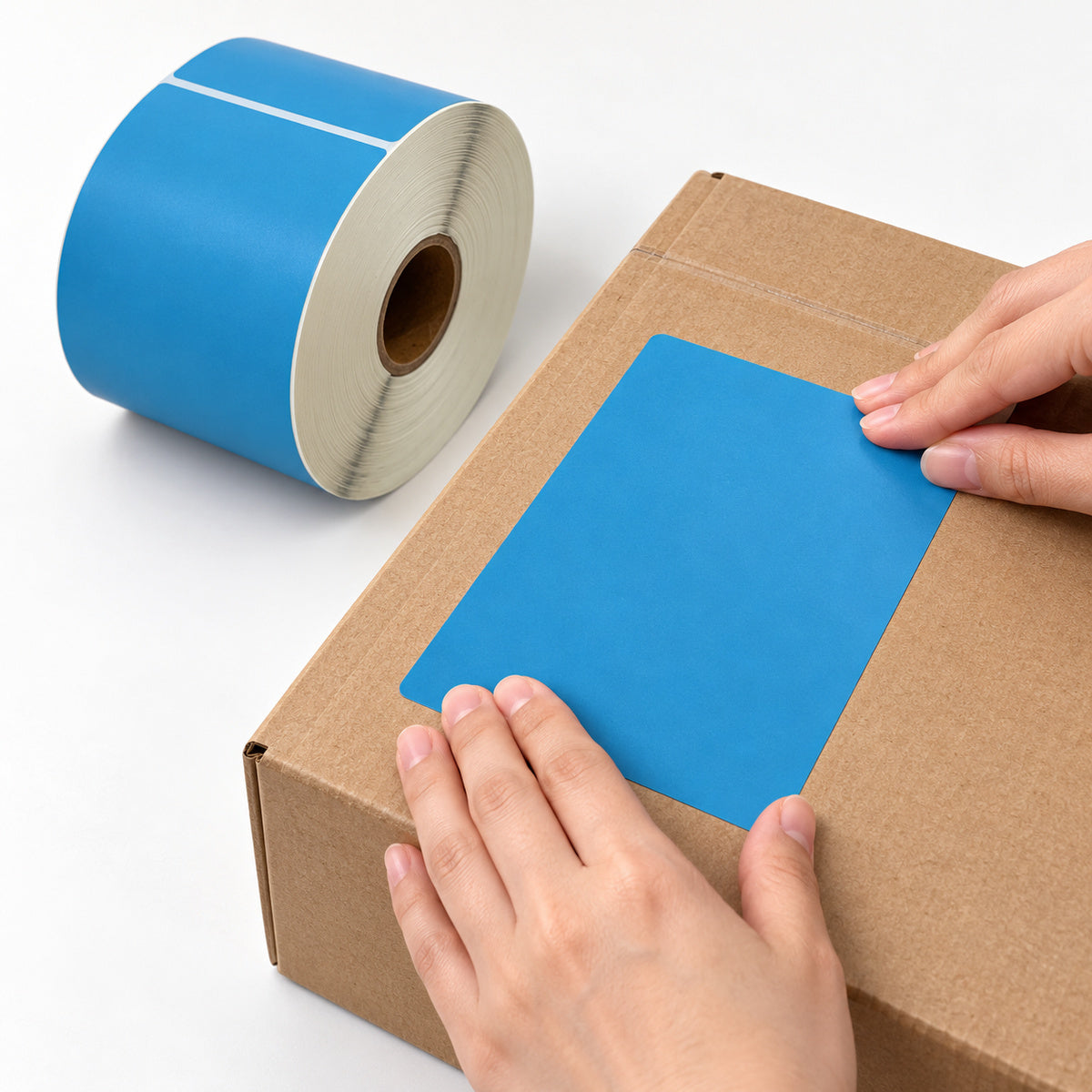 Blue Direct Thermal Label 100 x 150mm 350 Labels - application scene