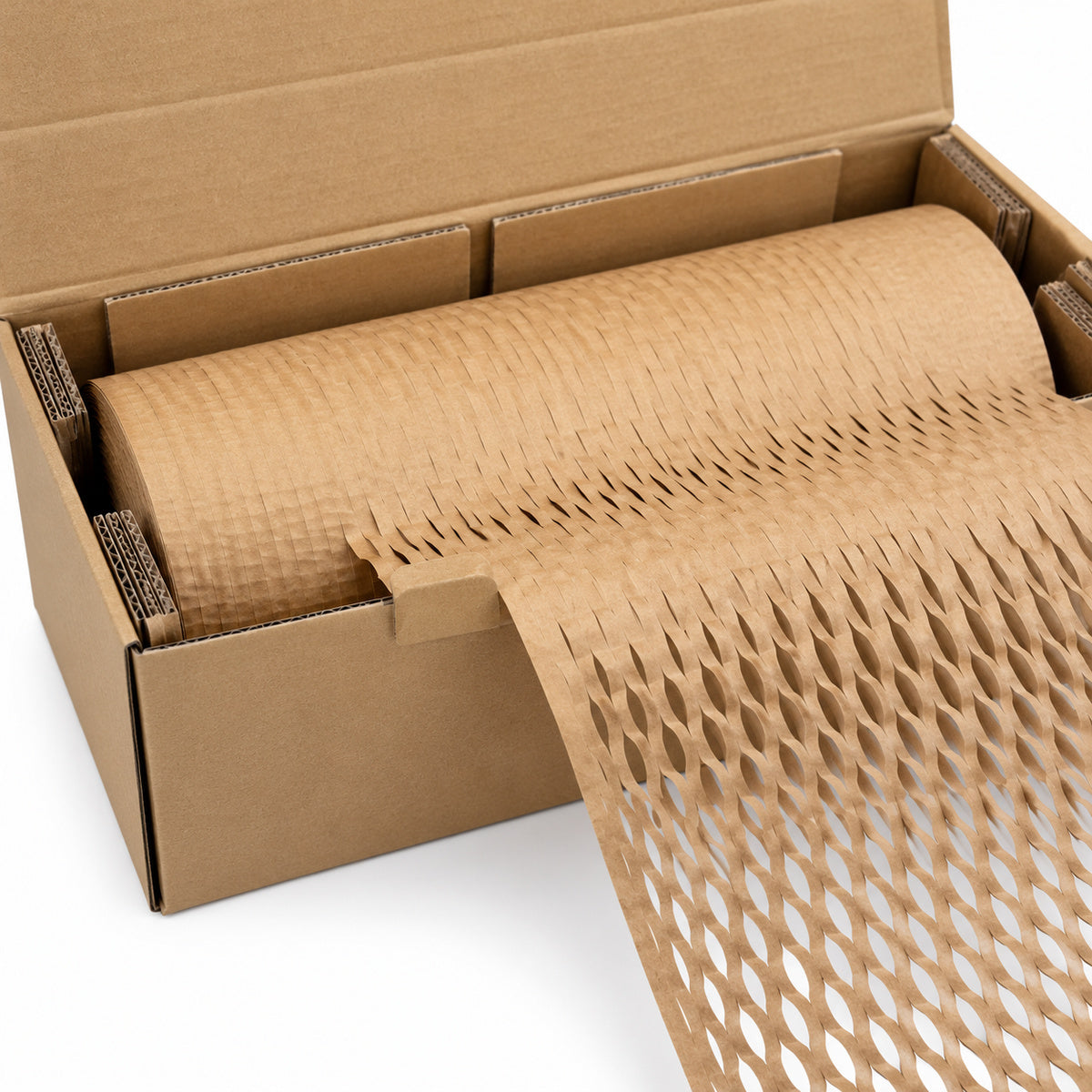 Kraft honeycomb paper 500mm x 250m with dispenser - feature detail
