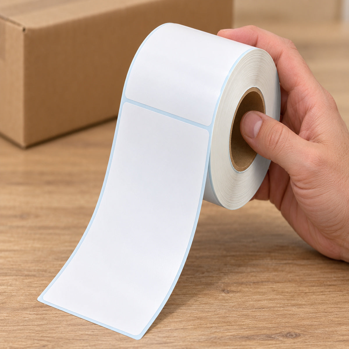 10 Rolls 100mm x 200mm Direct Thermal Labels 300 Labels Roll - handling scene