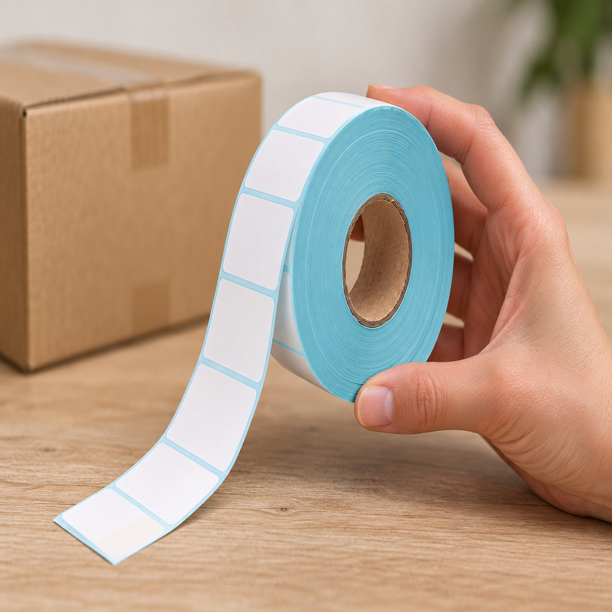 Direct Thermal Label 50 x 25mm 2000 Labels per Roll A221 x 16 Rolls - handling scene