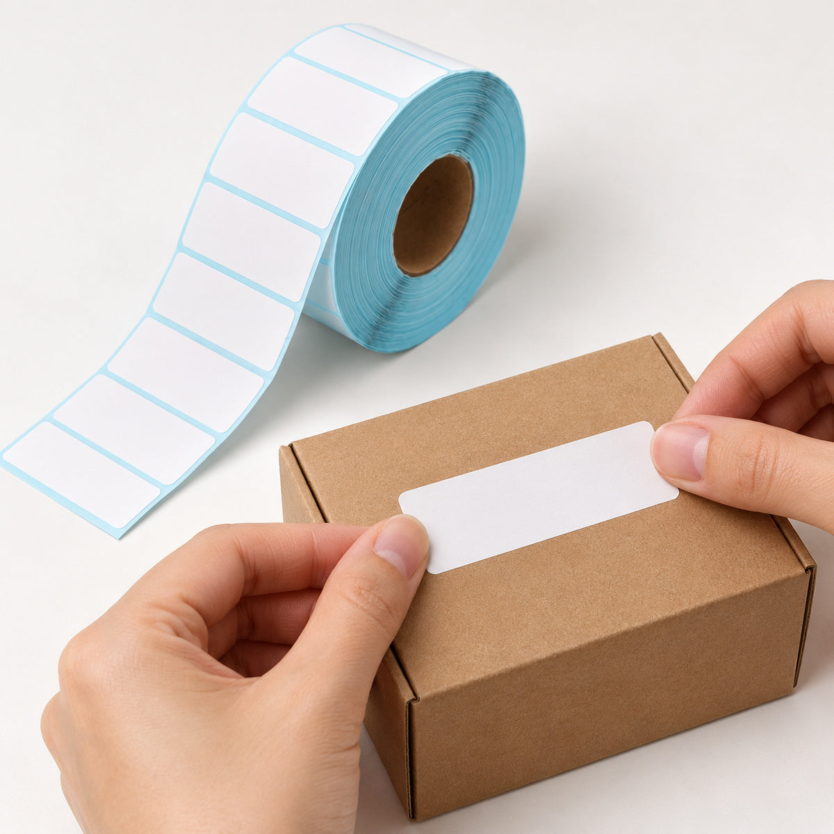 Direct Thermal Labels 50 x 20mm 2300 Labels per Roll A222 x 4 Rolls - application scene