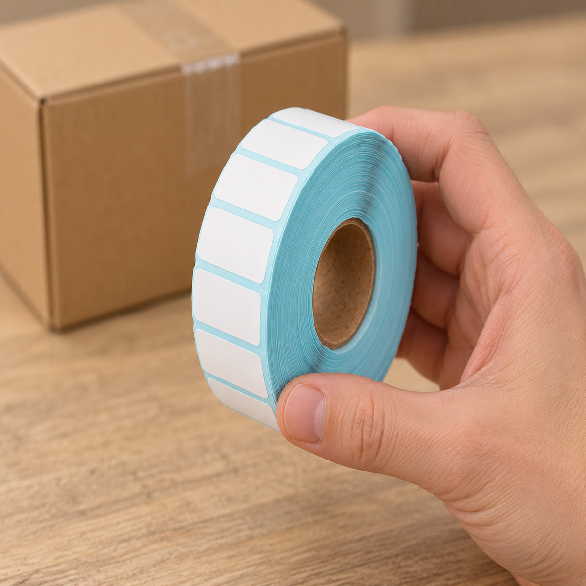 Direct Thermal Labels 30 x 15mm 2900 Labels per Roll A225 x 24 Rolls - handling scene