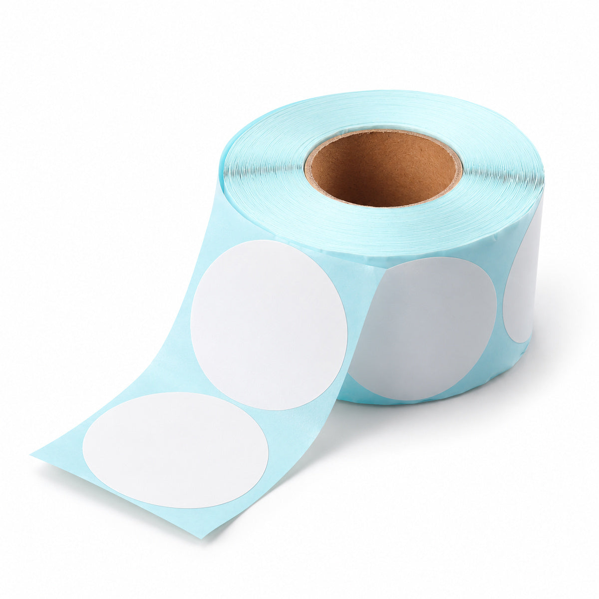 Direct Round Thermal Label 50 x 50mm 750 White Labels per Roll A257 x 16 Rolls - unrolled