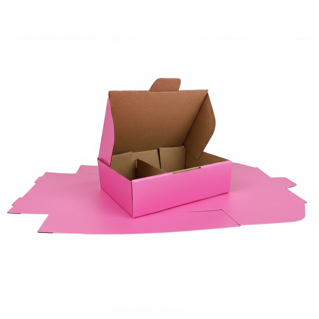 174 x 128 x 53mm Die Cut Hot Pink Postal Box B75