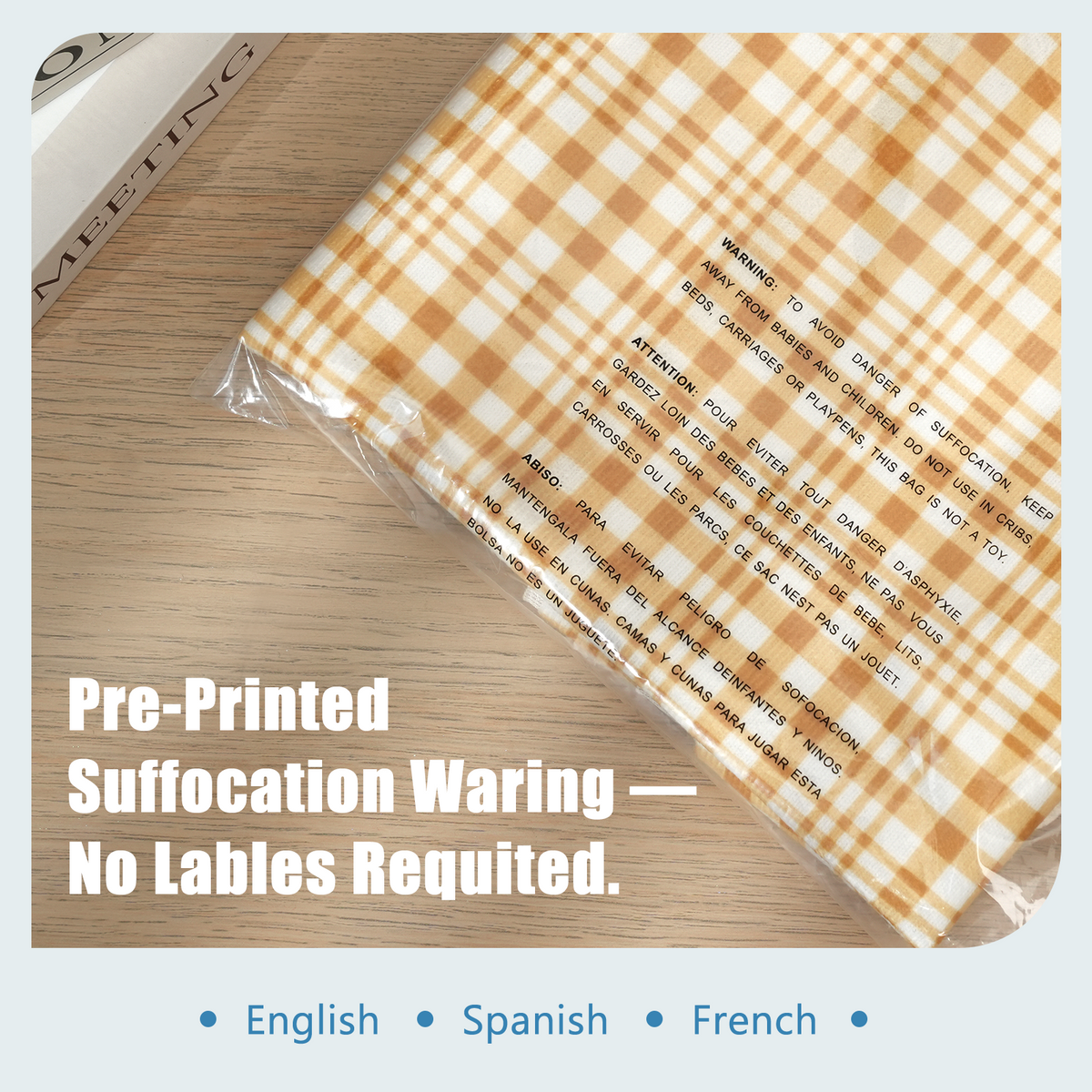 FBA Clear Self Seal Poly Bag Suffocation Warning