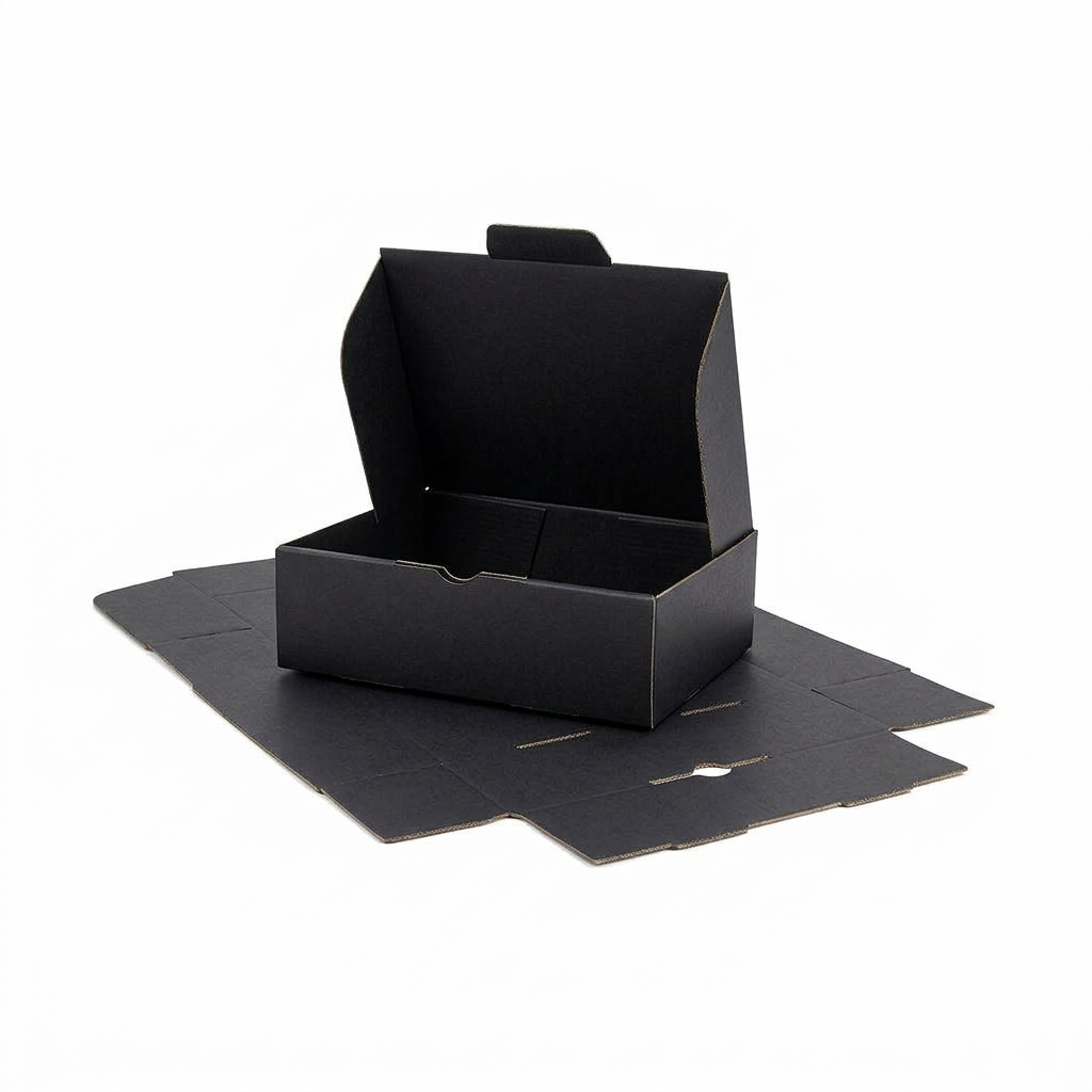 174 x 128 x 53mm Die Cut Black Mailing Box B71