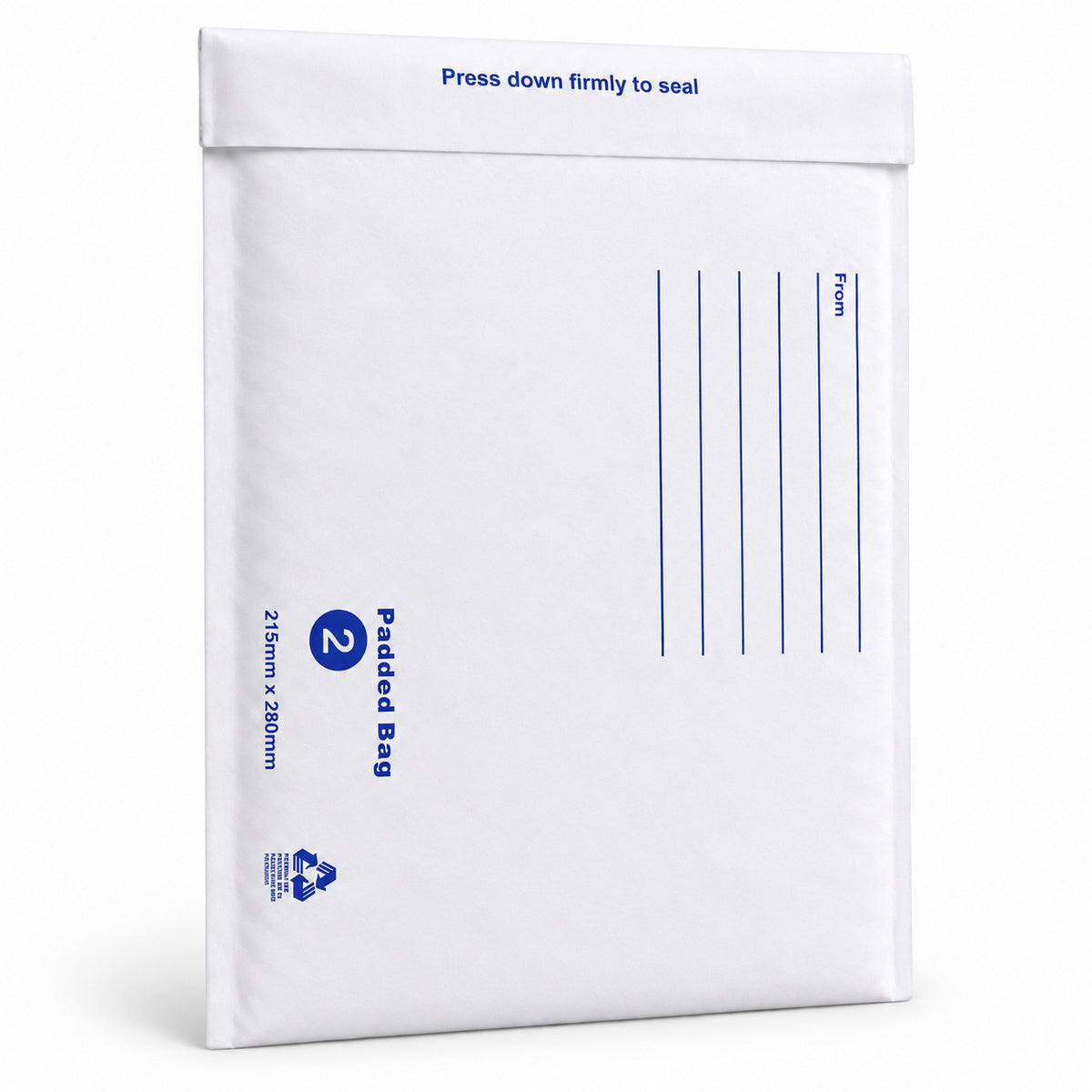 White kraft padded envelope 215 x 280mm printed - main