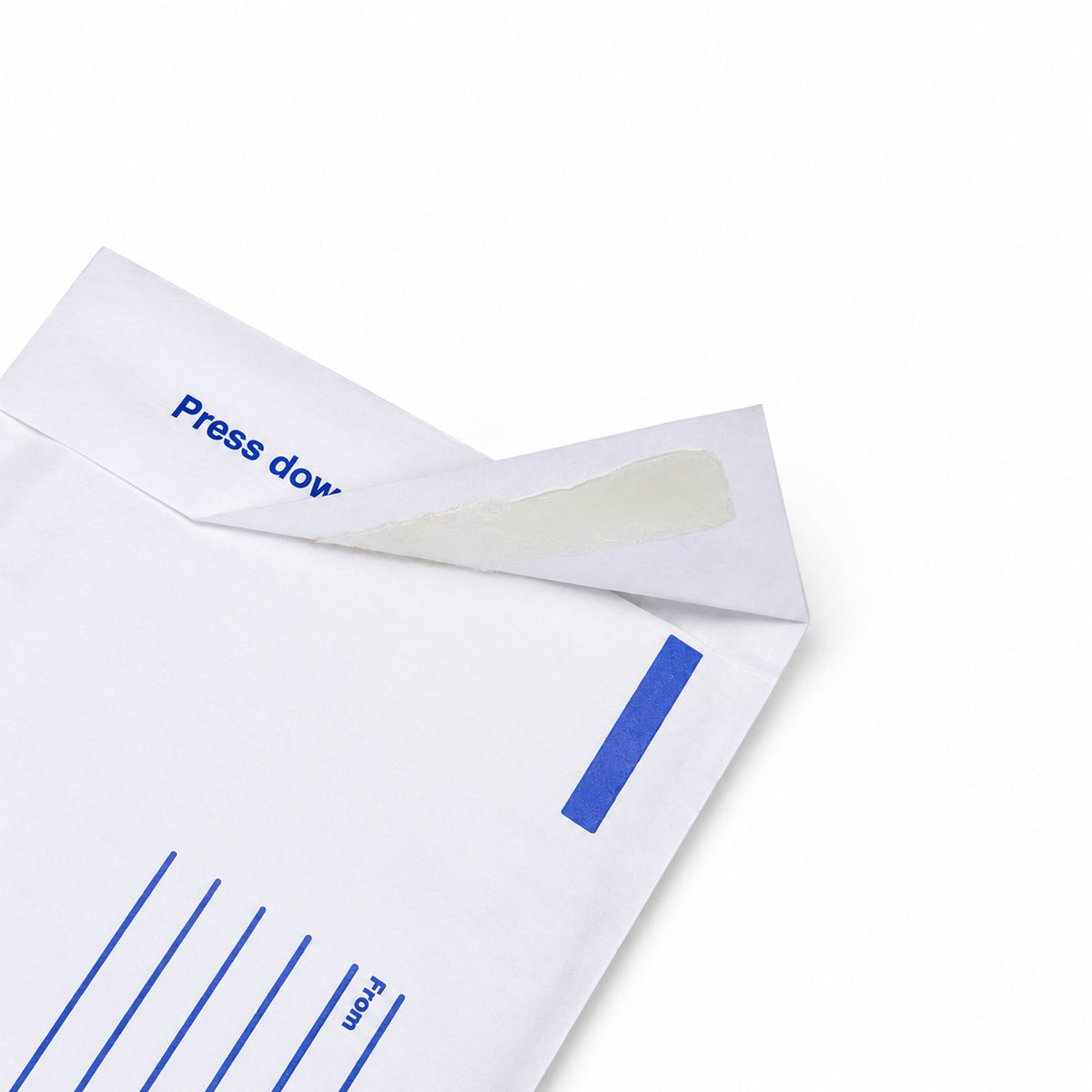 White kraft padded envelope 230 x 330mm printed - open
