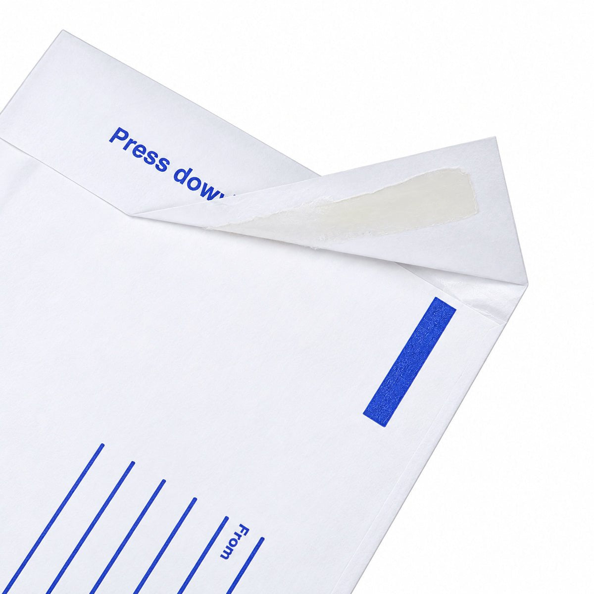 White kraft padded envelope 230 x 330mm printed - seal detail