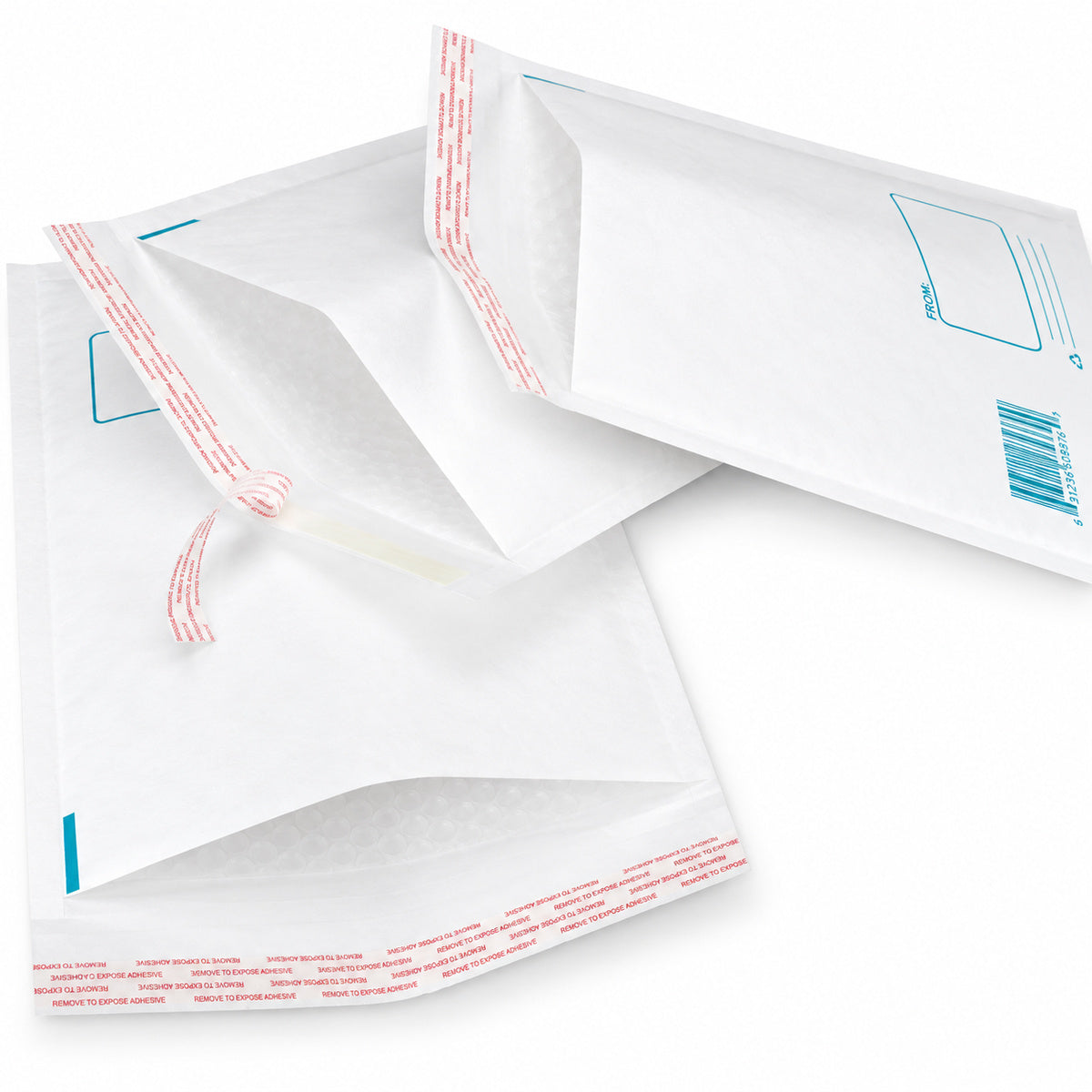 White kraft padded envelope 300 x 400mm printed - seal detail