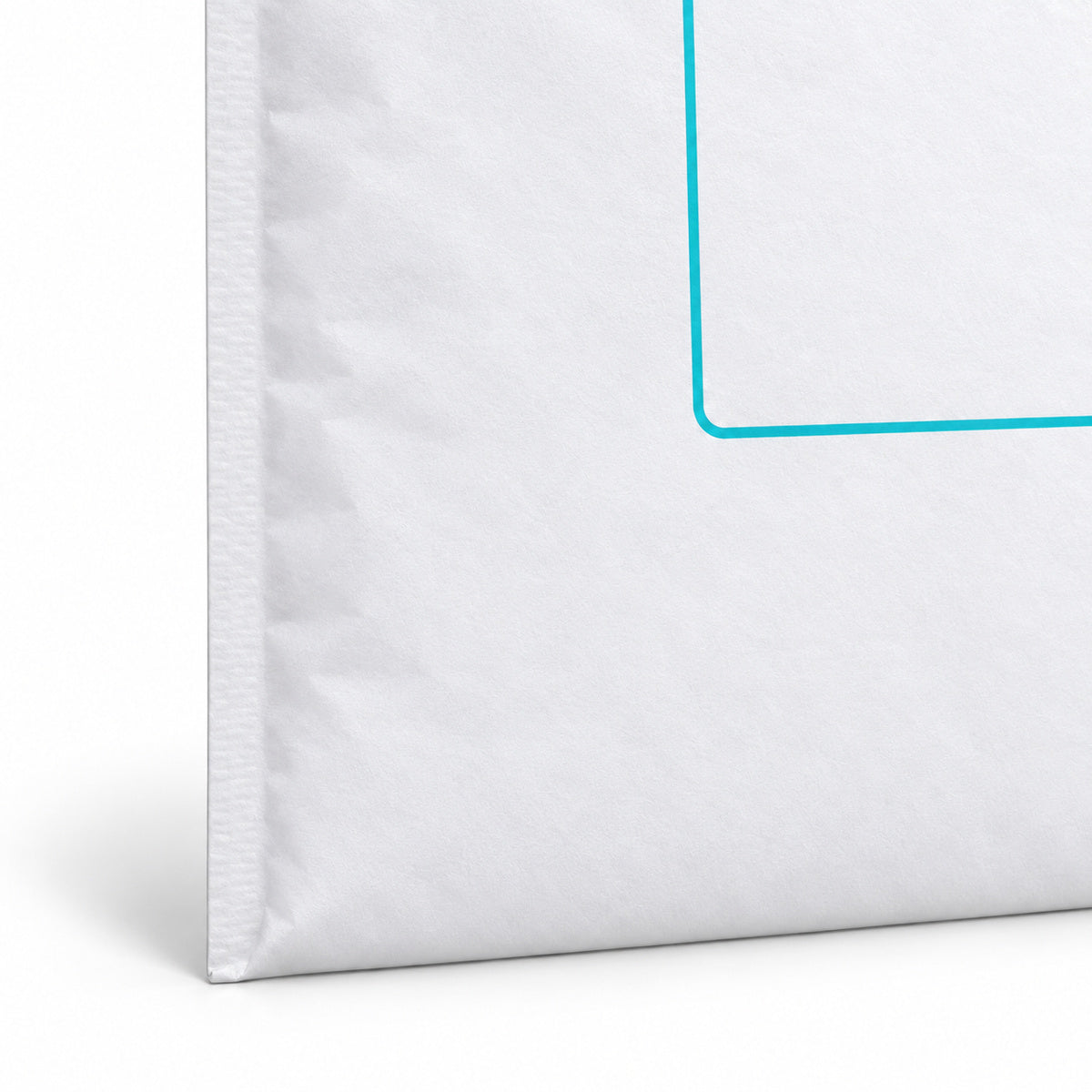 White kraft padded envelope 360 x 480mm printed - paper edge detail