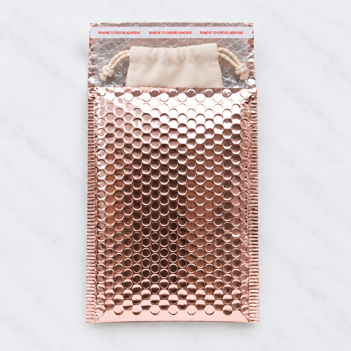 Rose Gold metallic bubble mailer 160 x 230mm - 04-use-accessory