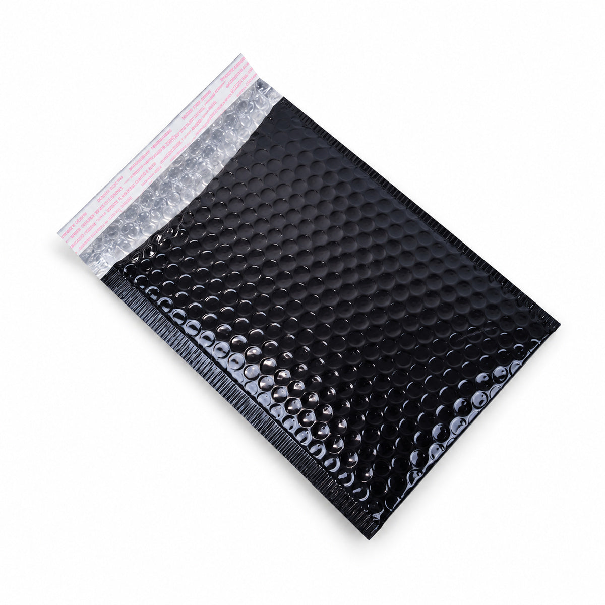 Glossy Black metallic bubble mailer 160 x 230mm - 02-open