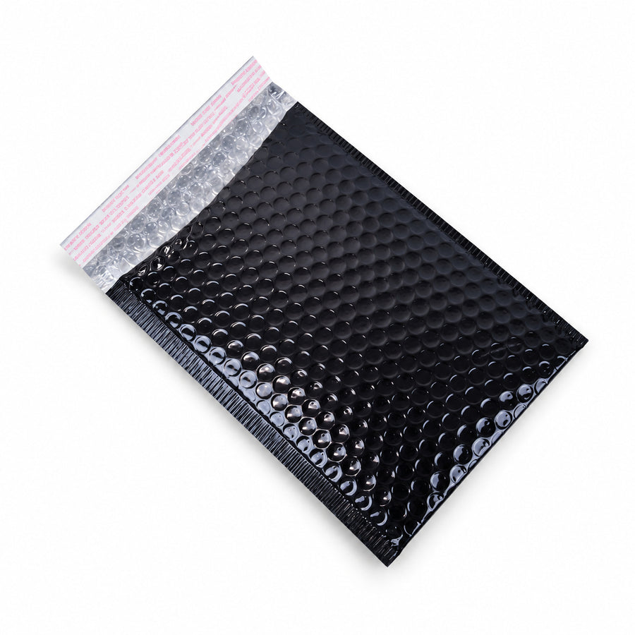 Premium Metallic Bubble Mailer 01 160 x 230mm Glossy Black M128