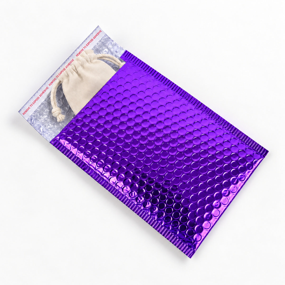 Purple metallic bubble mailer 160 x 230mm - 06-use-accessory