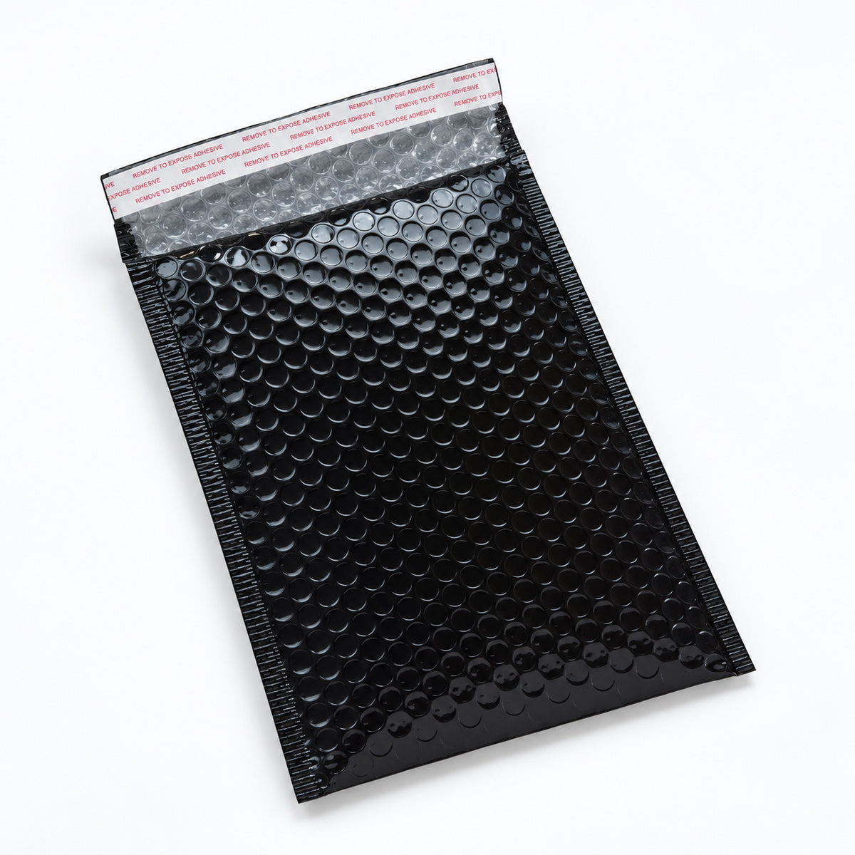 Glossy Black metallic bubble mailer 210 x 290mm - 02-open