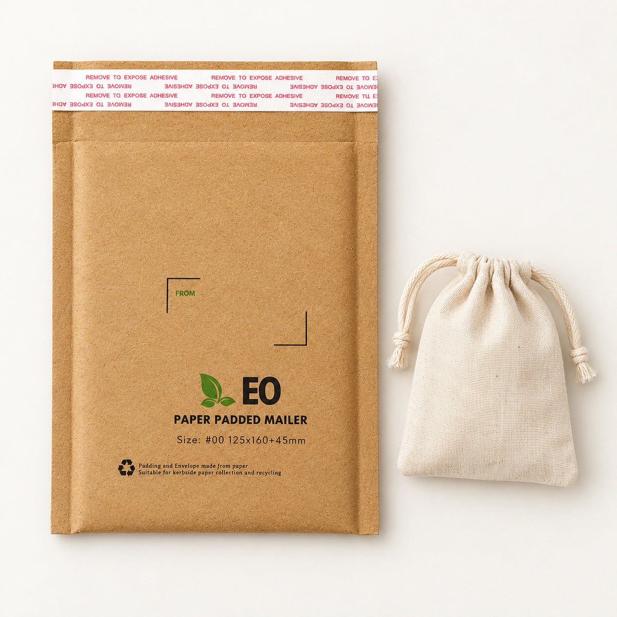 Brown honeycomb paper padded mailer E0 125 x 160mm - packing scene