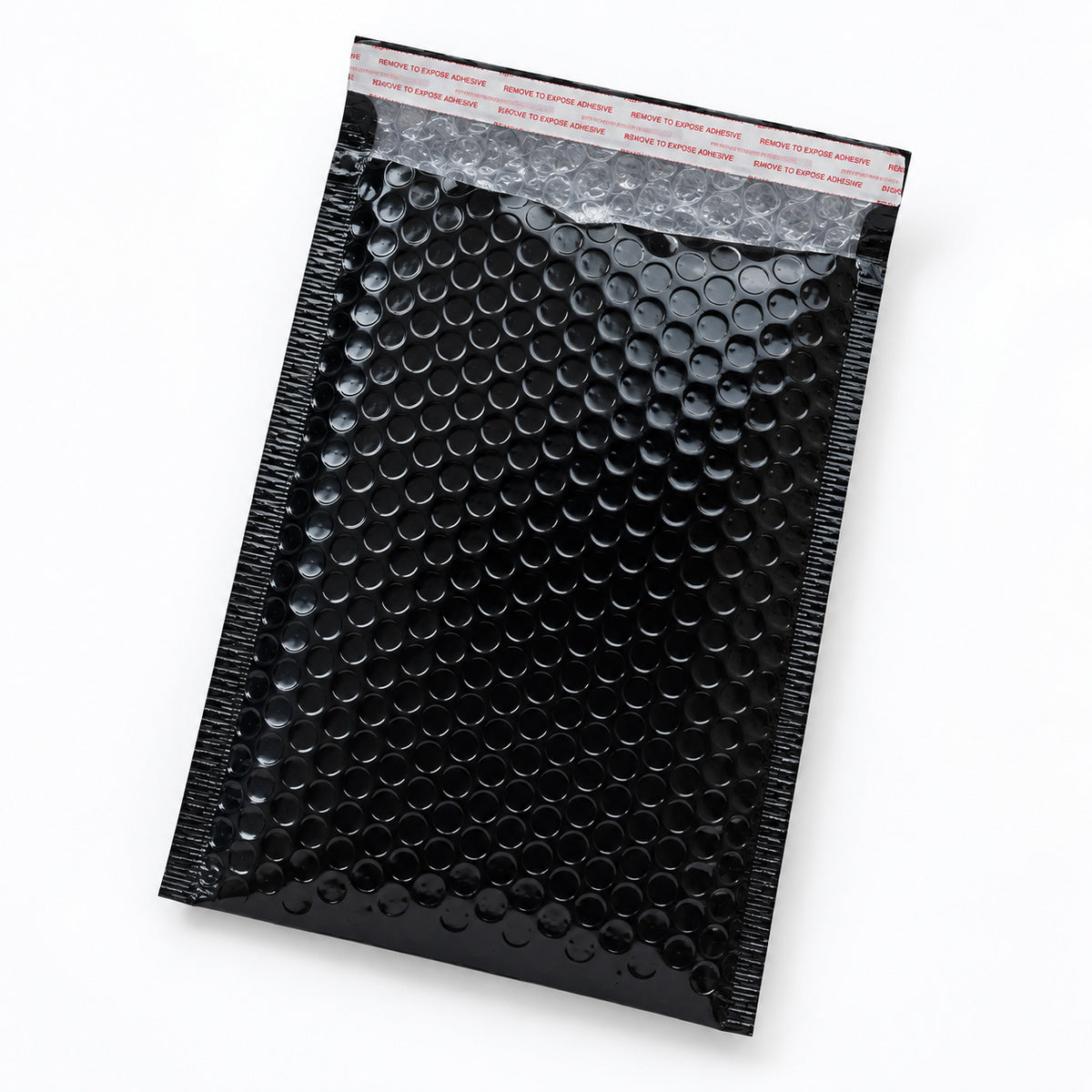 Glossy Black metallic bubble mailer 260 x 380mm - 02-open
